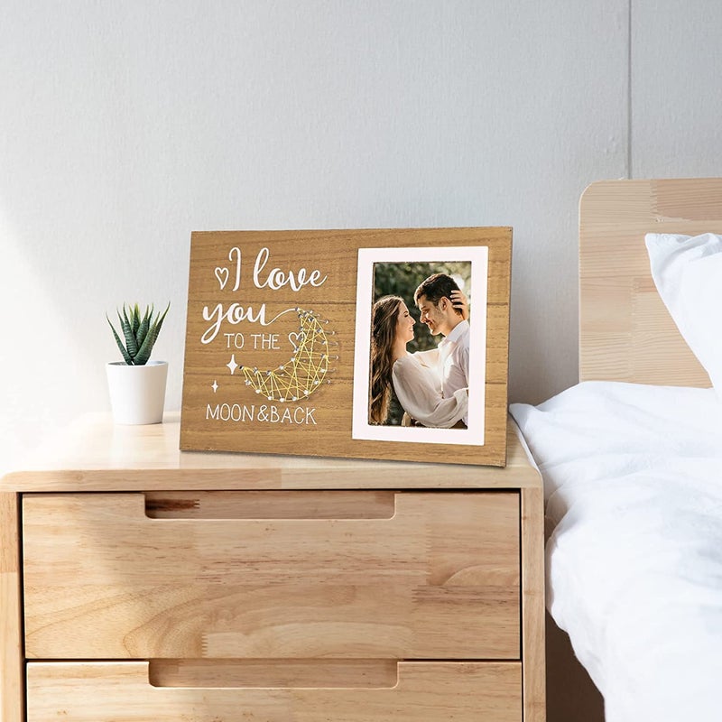 Decor & More Decor More Wooden Wall Hanging Photo Frame Wall Hanging for 4 x 6 Picture Anniversary Gift Picture Frame Pack of 1 Rectangular - Image 2