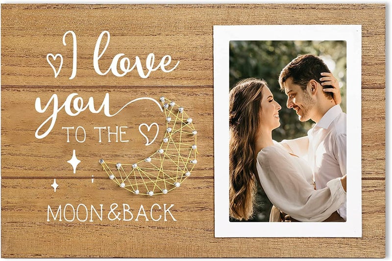 Decor & More Decor More Wooden Wall Hanging Photo Frame Wall Hanging for 4 x 6 Picture Anniversary Gift Picture Frame Pack of 1 Rectangular - Image 1