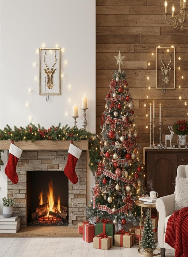 Newinhome ديكور حائط على شكل رؤوس حيوانات (يتضمن إطارًا معدنيًا) منحوتات حيوانات من الراتنج، ديكور حائط على شكل رأس، منحوتة جدارية ذهبية عتيقة لغرفة المعيشة وغرفة النوم والمكتب (ظبي) - Image 4
