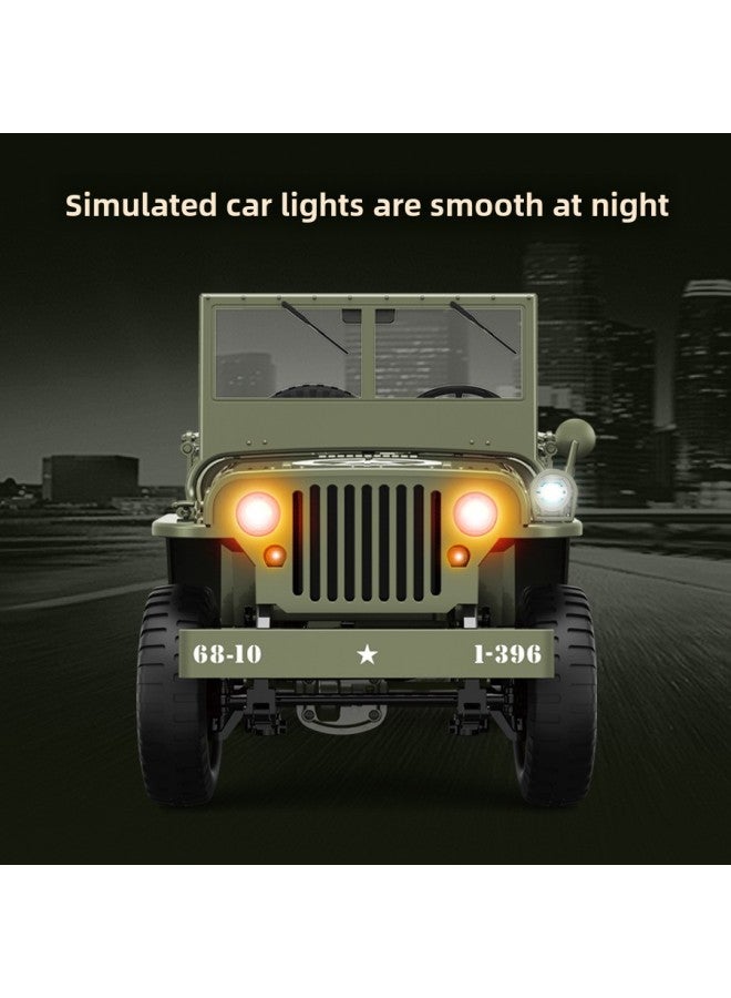 JJRC C8815 Full Scale 1:10 Simulation Jeep Model Toy Four-wheel Drive RC Off-road Remote Control Car-Color:Army Green-standard - Image 5