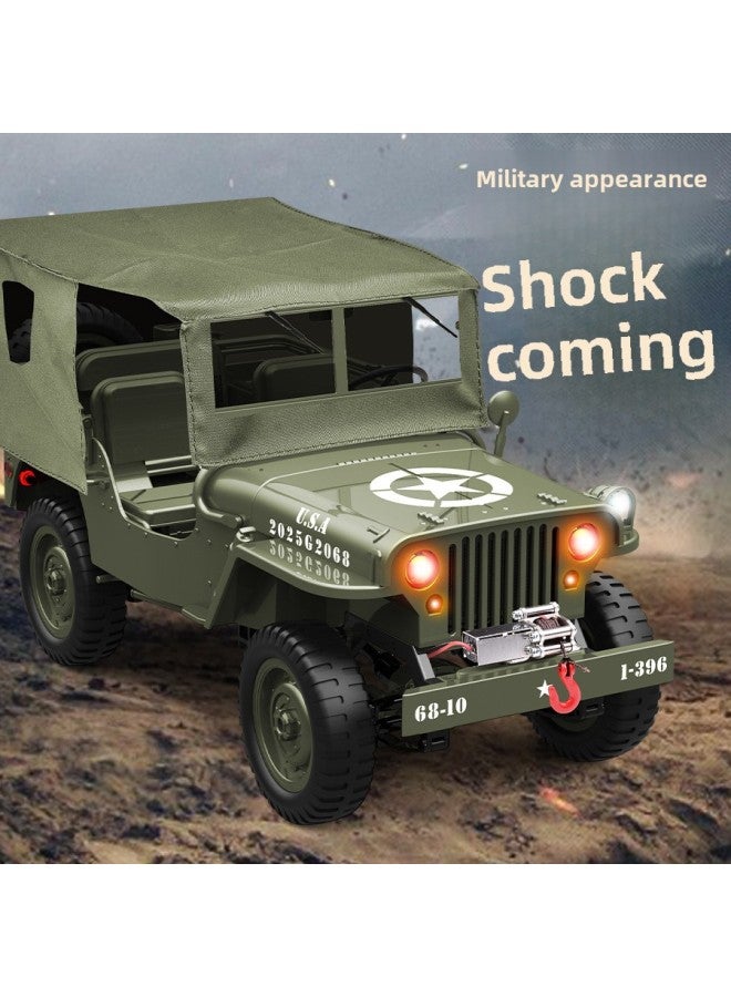 JJRC C8815 Full Scale 1:10 Simulation Jeep Model Toy Four-wheel Drive RC Off-road Remote Control Car-Color:Army Green-standard - Image 2