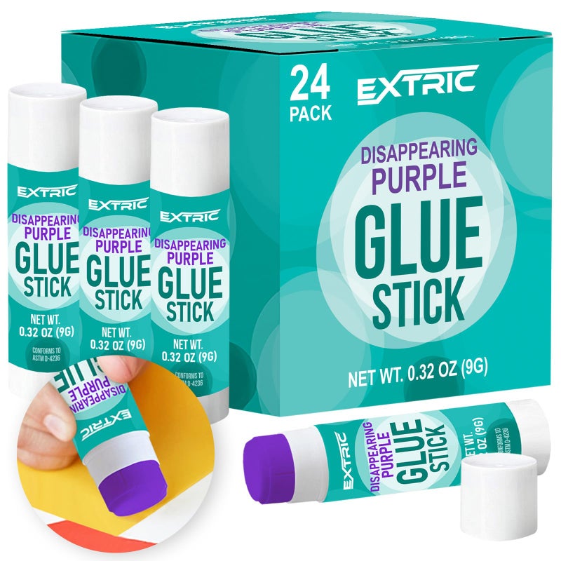 Glue Sticks Bulk Classroom Purple Glue Sticks for Kids 24 Count 032 Ounce Washable for Kids School and Home