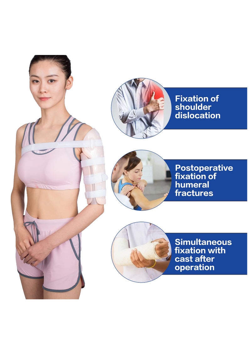 KASTWAVE جبيرة كسر العمود العضدي خفيفة الوزن وقابلة للتنفس، دعامة كسر العضد للذراع العلوي والكتف والذراع الأيسر/الأيمن، وكسر عظم العضد طويل العظام للرجال والنساء (متوسط) - Image 3