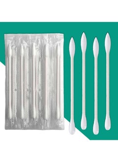HQSLsund 400 Pack Cotton Swab Individually Wrapped, Individually Wrapped Double Tipped Cotton Swabs Paper Sticks Cotton Buds(White, Round/Pointed End)  - Image 1