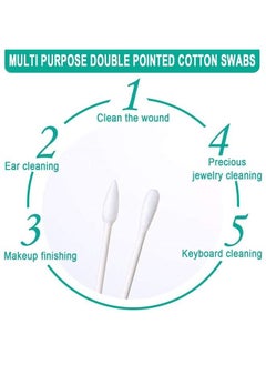 HQSLsund 400 Pack Cotton Swab Individually Wrapped, Individually Wrapped Double Tipped Cotton Swabs Paper Sticks Cotton Buds(White, Round/Pointed End)  - Image 2