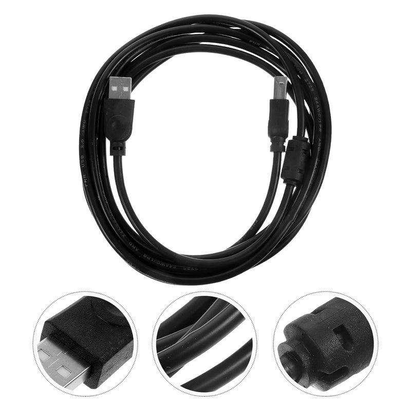 كابل طابعة USB 2.0 عالمي بطول 3 أمتار للاستخدام المكتبي والمنزلي، بديل لكابلات طباعة USB، متوافق مع النسخ والماسحات الضوئية، لون أسود - Image 3