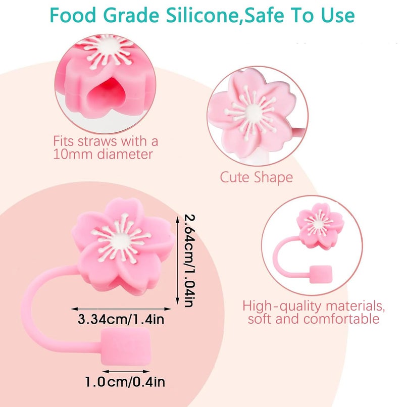 BTYHAOS Silicone Straw Caps for 10mm Tumblers | Reusable Dust-Proof Straw Toppers Compatible with Stanley 30oz & 40oz Tumbler (pink 3p) - Image 3