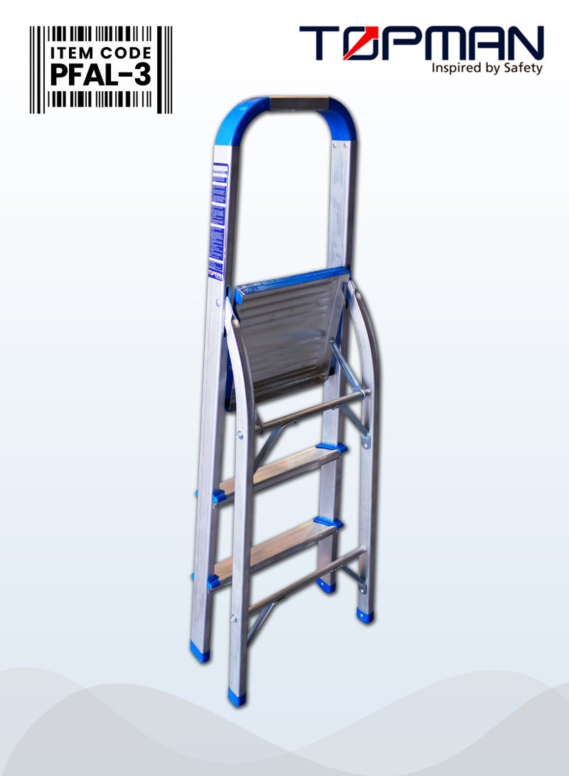 TOPMAN Medium Duty Platform Aluminium Ladder 3 Steps - Image 3