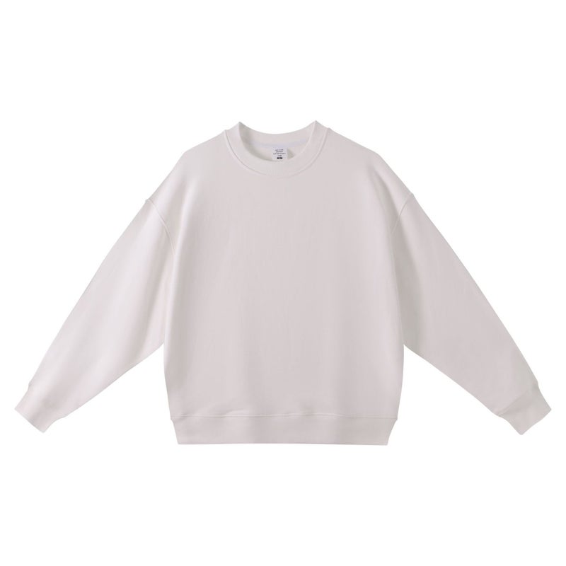 Round Neck Basic Style 420G Heavyweight Terry Sweatshirt Men's Trendy Brand Korean Style Simple Versatile Long Sleeve Base Layer Sweatshirt for Autumn