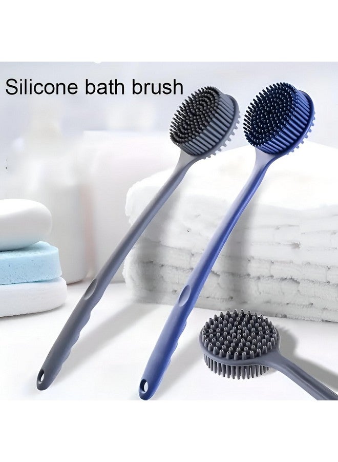 DUDSCOG Double-Sided Silicone Back Scrubber - Long Handle Exfoliating Shower Brush for Men & Women, Alcohol-Free & Oil-Free for Deep Cleansing - Image 2