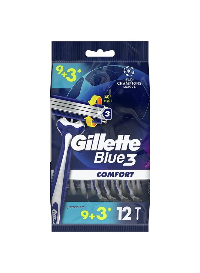 Gillette شفرات حلاقة جيليت بلو 3 كومفورت للرجال، 9+3