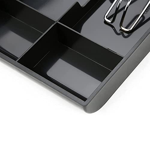 Homava Cash Drawer Register Insert Tray 3 Bills 3 Coins Money Storage Box Metal 9.6 x 9.6 x 1.4 inch, Black - Image 4