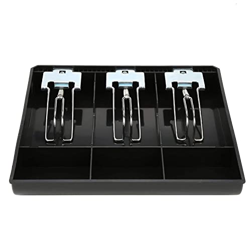 Homava Cash Drawer Register Insert Tray 3 Bills 3 Coins Money Storage Box Metal 9.6 x 9.6 x 1.4 inch, Black - Image 2