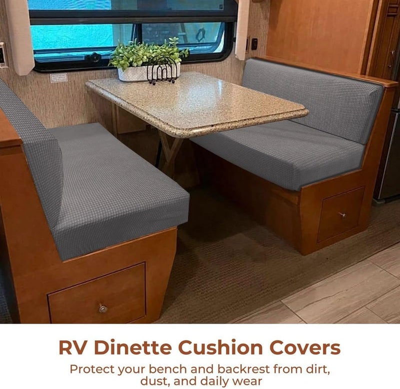 Stretchy Rv Dinette Cushion Covers, Universal Fit for Bench & Backrest Cushions, Washable Loveseat Protectors - Image 3