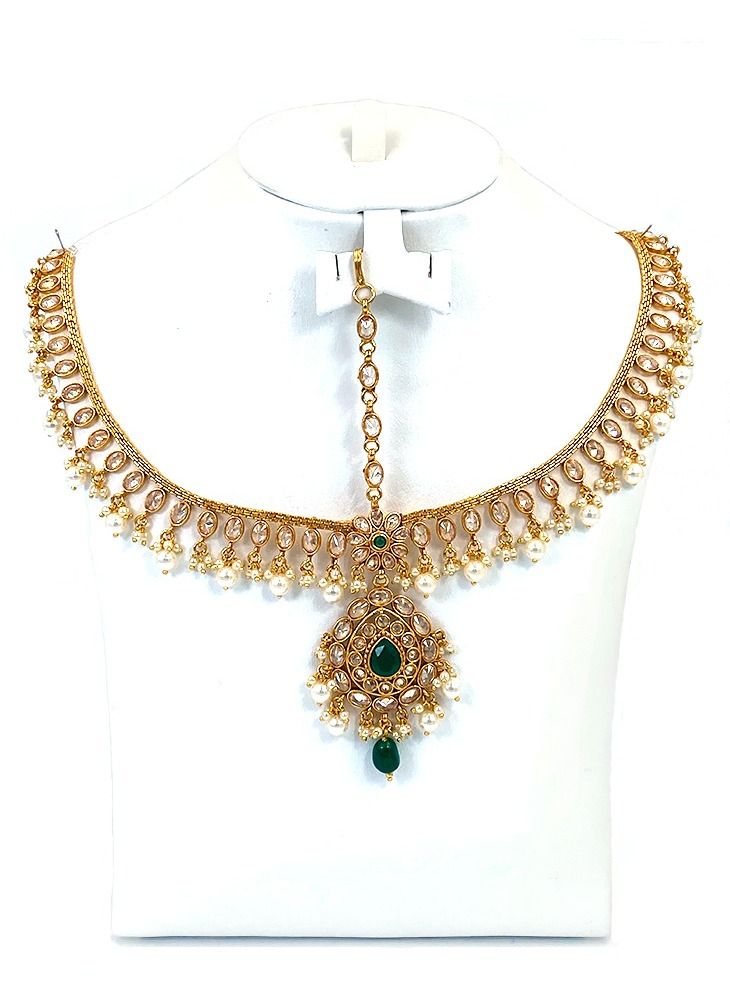 Gohona Bollywood Style Head Chain Jewelry Matha Patti - Image 1