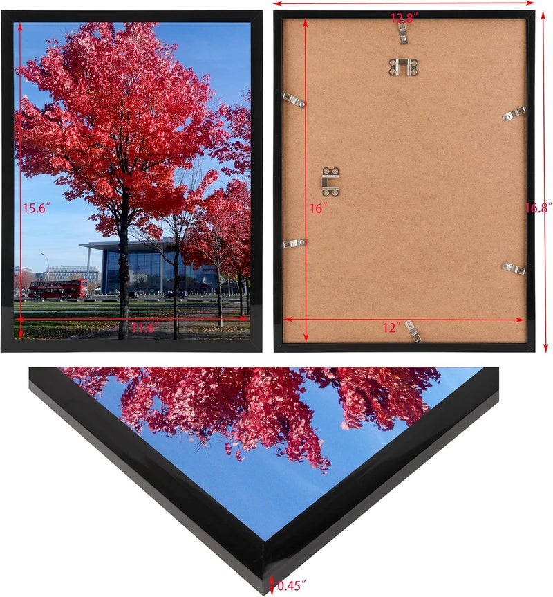 Medog 12x16 Picture Frame Black, Display Pictures 12" x 16" Set Of 1 Pack 12x16 Black Picture Poster Frame, Wall Hanging Photo Frame, Black, 1 Pack - Image 2
