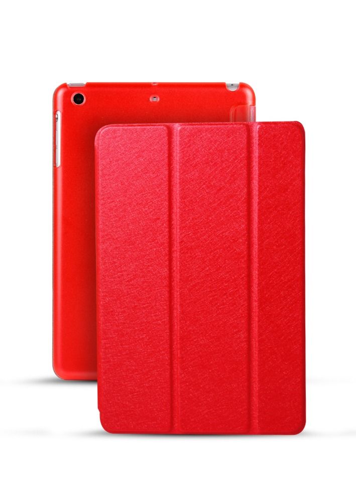 Loquat Three Fold Smart Protective Case For Red iPad