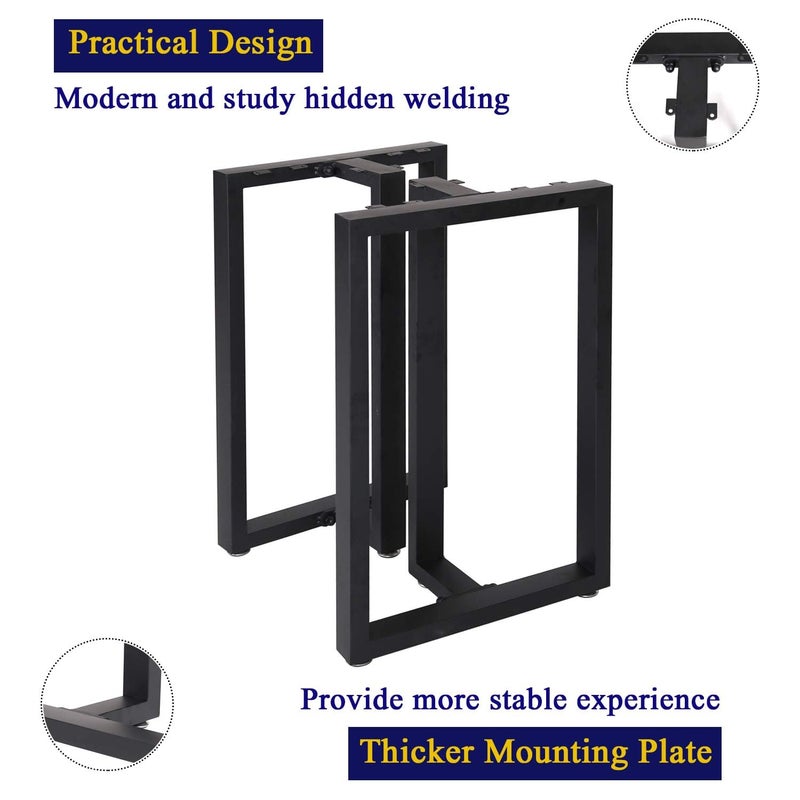 Ventuos Metal Table Legs Heavy Duty T Shape Iron Desk Legs Set of 2 28 Height 18 Wide Industrial Furniture LegsDining Table LegsModern Coffee Table Legs - Image 2