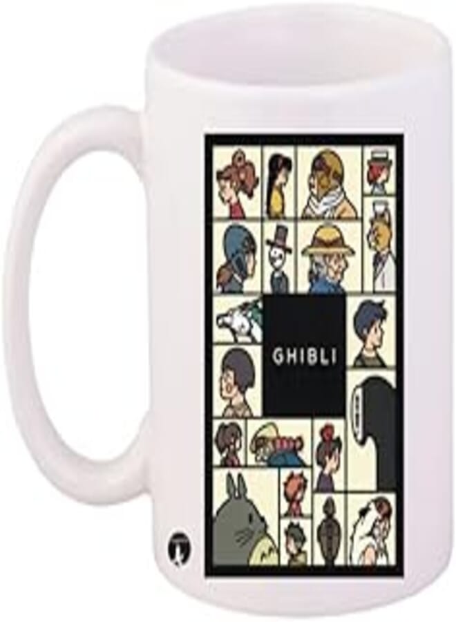 RYN PRINTED Studio Ghiblii Printed Coffee Mug White Black 11ounce