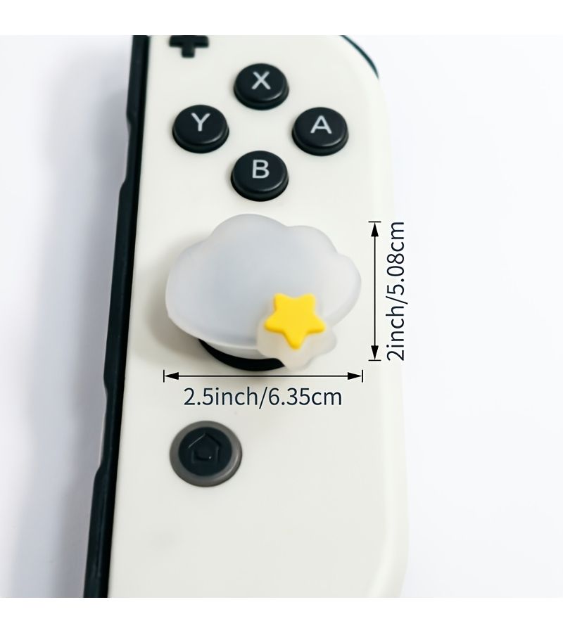 2 قطع أغطية عصا التحكم بتصميم سحاب ونجوم وقمر، متوافقة مع أذرع التحكم من نوع سويتش لايت وOLED. - Image 2