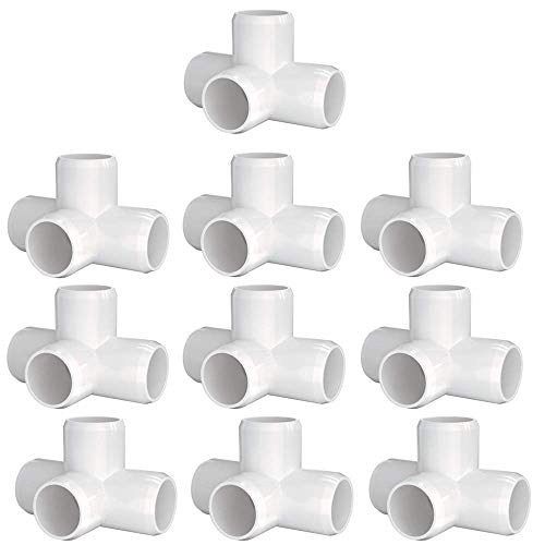 letsFix 1/2" PVC Fittings 4 Way (10-Pack) Furniture Grade, Elbow Connector, Heavy Duty for DIY Furniture, Frames, UV Resistant - Compatible with 1/2" Schedule 40 PVC Pipes‌ - Image 1
