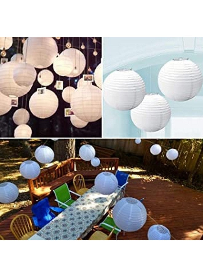 Wagela فوانيس ورقية معلقة دائرية من واجيلا للزينة في حفلات ديوالي، أعياد الميلاد، عيد الميلاد، رأس السنة، متعددة الألوان، فوانيس ورقية معلقة متعددة الألوان (بيضاء 10 في عبوة من 5) - Image 3