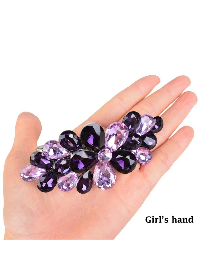 Sankuwen Sankuwen Flower Luxury Jewelry Design Hairpin Rhinestone Hair Barrette Clip,Also Perfect Mother's Day Gifts for Mom(Style B,Purple)  - Image 4