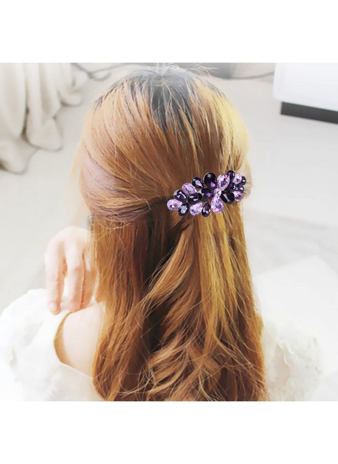 Sankuwen Sankuwen Flower Luxury Jewelry Design Hairpin Rhinestone Hair Barrette Clip,Also Perfect Mother's Day Gifts for Mom(Style B,Purple)  - Image 3
