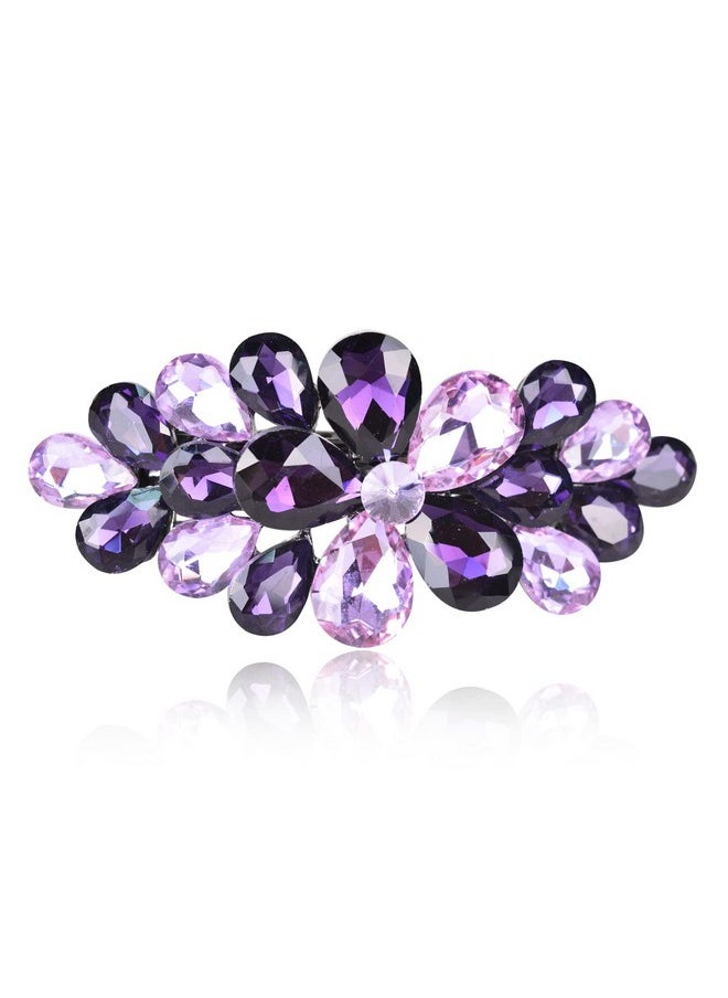Sankuwen Sankuwen Flower Luxury Jewelry Design Hairpin Rhinestone Hair Barrette Clip,Also Perfect Mother's Day Gifts for Mom(Style B,Purple)  - Image 1