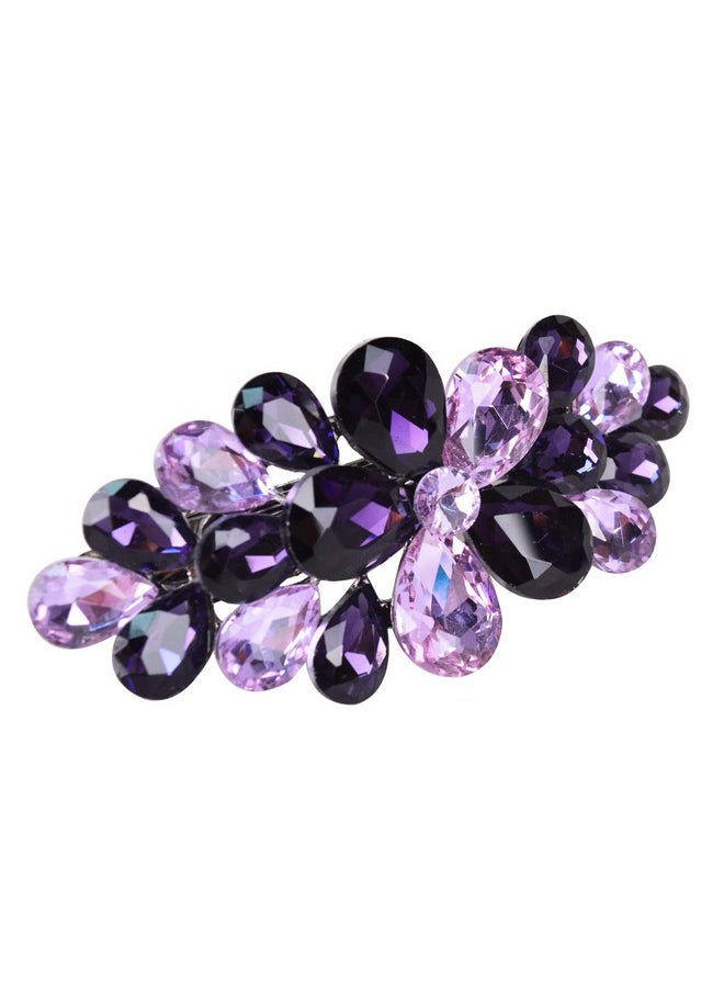 Sankuwen Sankuwen Flower Luxury Jewelry Design Hairpin Rhinestone Hair Barrette Clip,Also Perfect Mother's Day Gifts for Mom(Style B,Purple)  - Image 2