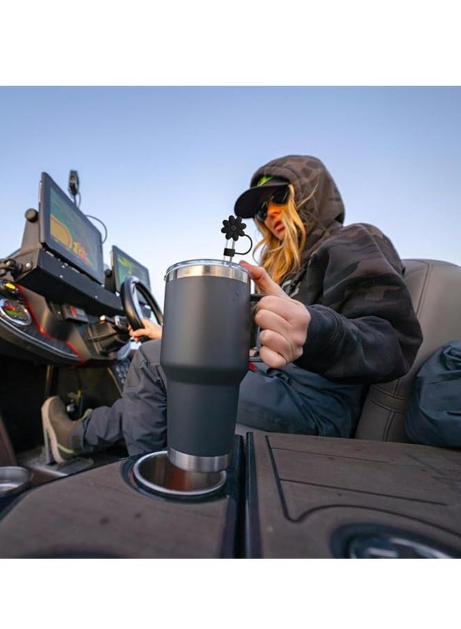 إسكدنيا غطاء شريط الزهور لفنجان القنينة، قبعة شريط الموتف العلوية محميات للحفلات، أسود - Image 4