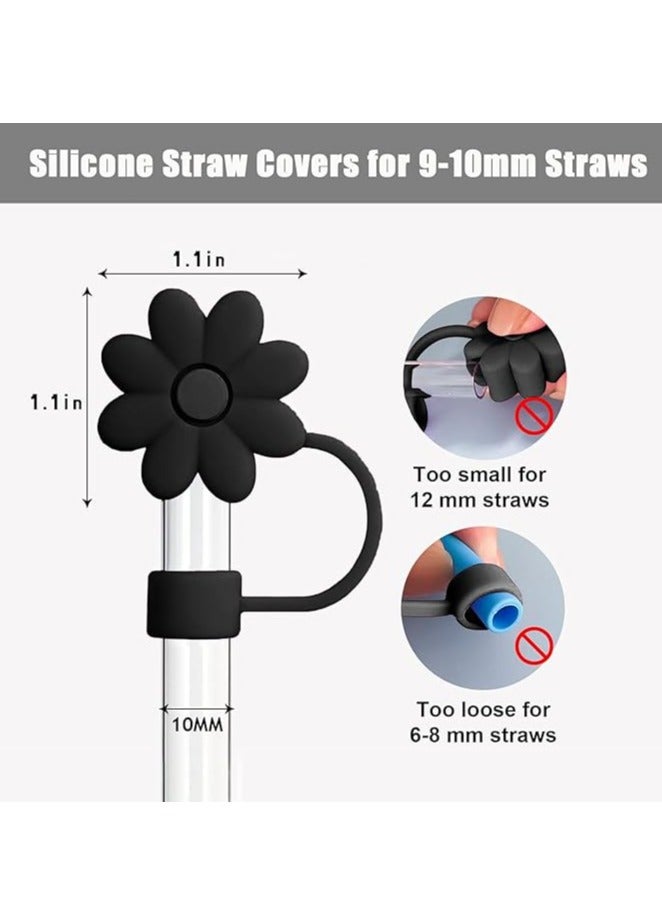 إسكدنيا غطاء شريط الزهور لفنجان القنينة، قبعة شريط الموتف العلوية محميات للحفلات، أسود - Image 2