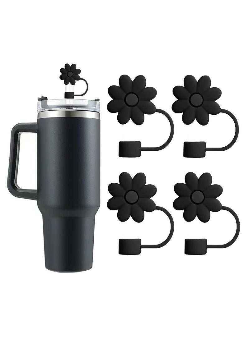 إسكدنيا غطاء شريط الزهور لفنجان القنينة، قبعة شريط الموتف العلوية محميات للحفلات، أسود - Image 1