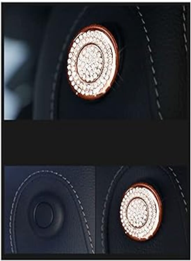 Mercedes E-Class 2016-2019 Headrest Control Button Cover - Rose Gold, 4 Piece