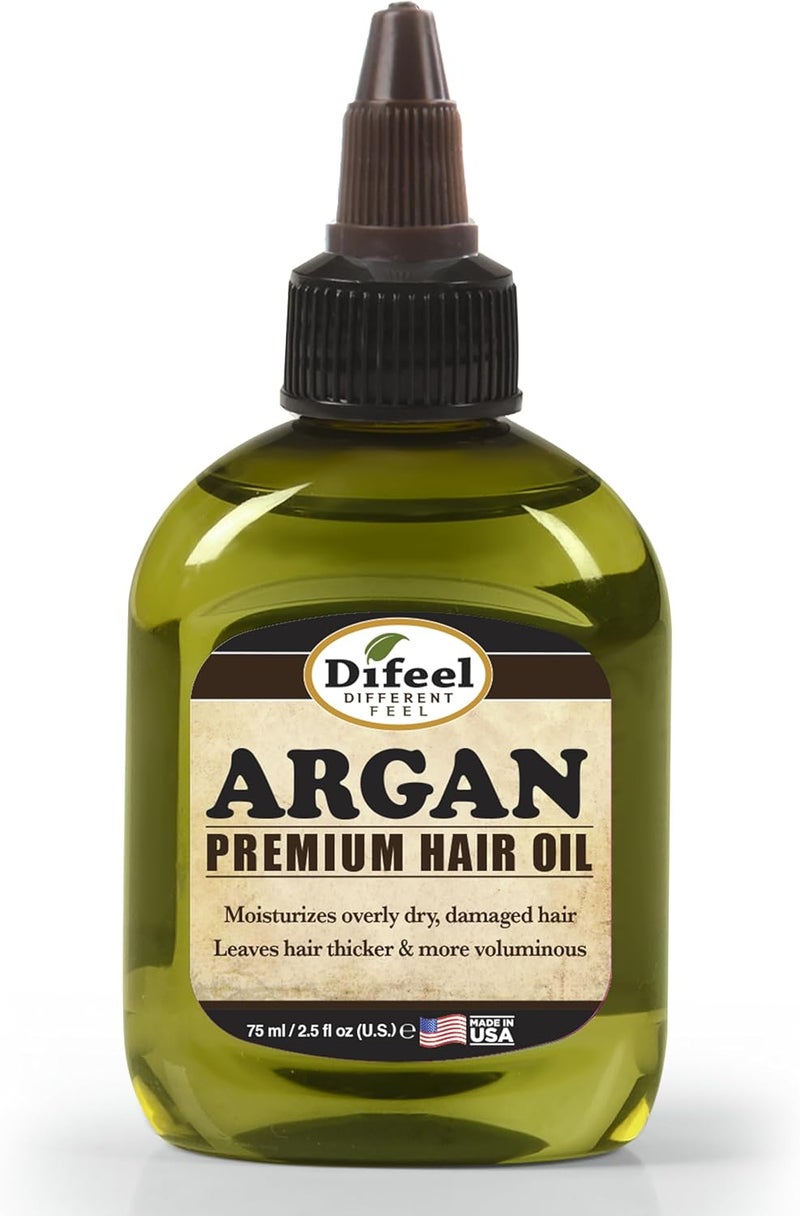 difeel Premium Natural Hair Oil -Argan Oil, Moisturizes Dry Hair & Smoothes Hair Follicles, Leaves Hair Thicker Softer & Silkier 70 g - Image 1