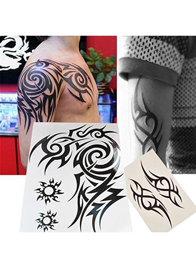 Kotbs 8 Sheets Waterproof Large Temporary Tattoos Men Tattoo Sticker Make up Body Art Fake Tattoo - Image 1