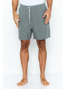 Men Brand Logo Drawstring Board Shorts, Grey