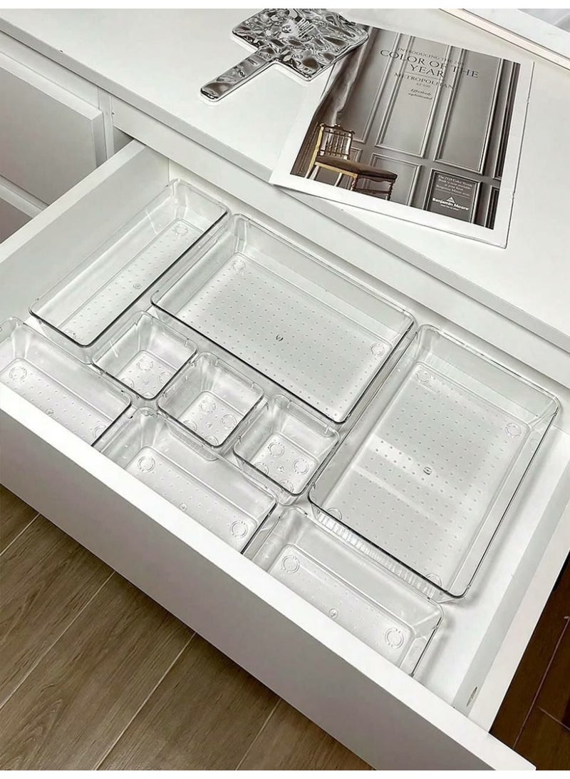 8-piece drawer organizer for organizing spoons and kitchen utensils, or a vanity drawer for organizing makeup and accessories. - Image 2