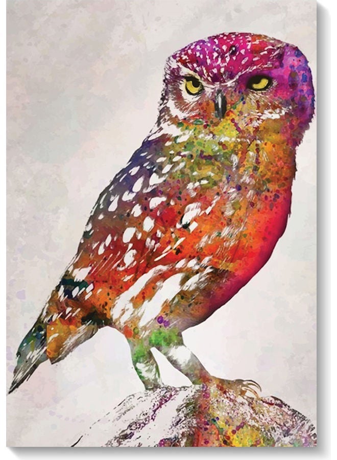 RYN Owl Wall Art Painting Multicolour 40x60cm - Image 2
