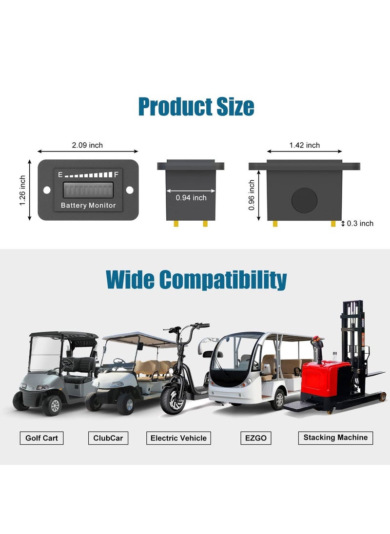 SYOSI Battery Indicator Meter, LED Battery Voltage Display, Golf Cart Battery Capacity Indicator, Waterproof Battery Monitor, Lithium Battery Acid Battery Gauge Meter for Most Cars  - Image 3