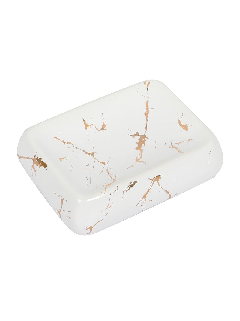 FabSeasons Ceramic Soap Holder Italian Marble Look Easy to Clean Decorative Dish Bar - Image 5