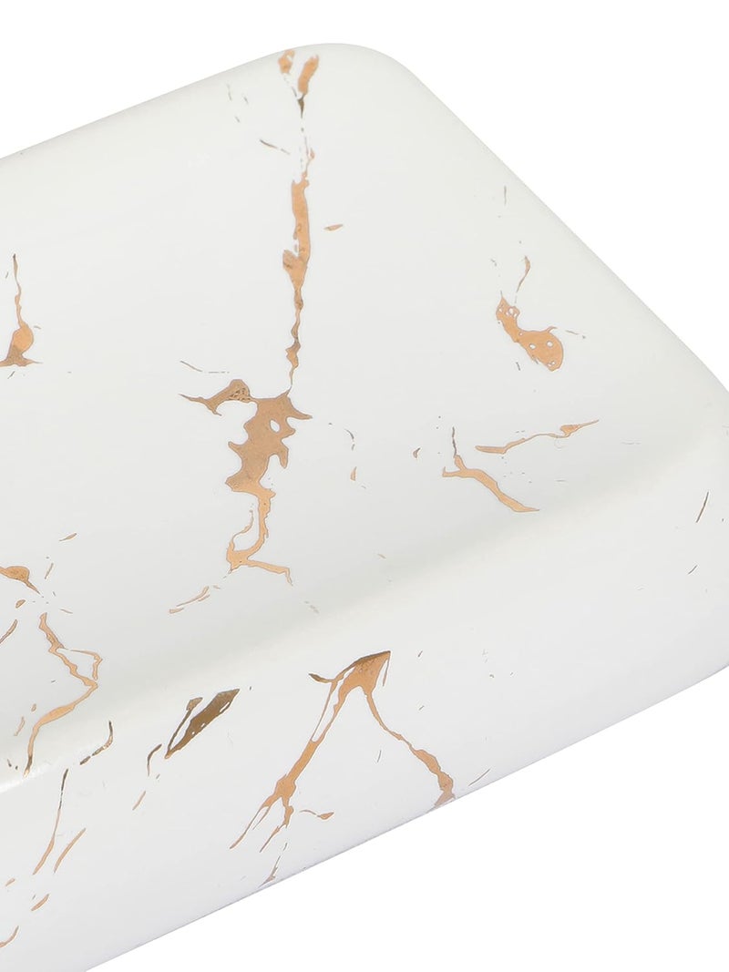 FabSeasons Ceramic Soap Holder Italian Marble Look Easy to Clean Decorative Dish Bar - Image 4