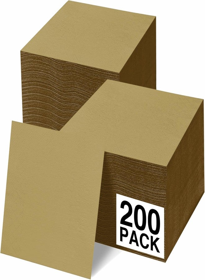 Amcrate Cocktail Napkins Disposable, Gold Beverage Napkins Soft and Absorbent Paper Napkins for Dinner, Party, Wedding, Or Every Day Use, 5” x 5” 2 Ply Party Napkins, Pack of 200 - By Amcrate - Image 1