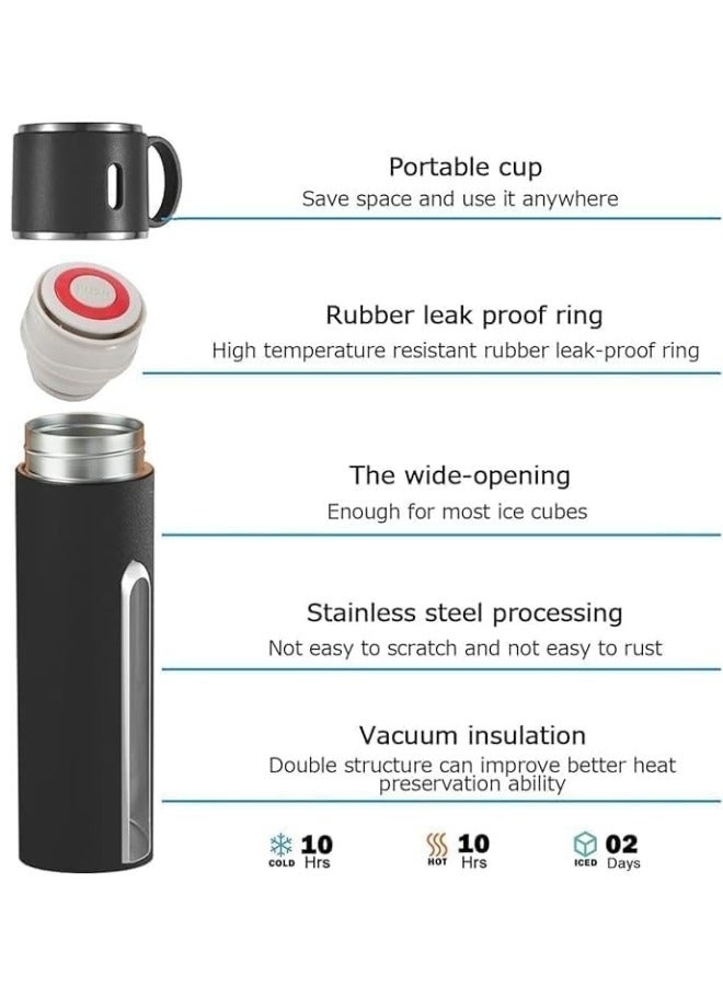 Vacuum Flask مج وترمس حراري أصلي بسعة 500 مل مع ثلاثة اكواب ، زجاجة حرارية ، ترمس شاي وقهوة يحافظ على الحرارة معزول بتفريغ الهواء من الستانلس ستيل 304، مناسب للسفر والمشروبات الساخنة والباردة، ومثالي للأطفال والرضع. يتميز بتصميم مقاوم للتسرب ويعتبر هدية رائعة للاستخدام في الهواء الطلق، المكتب، المنزل، والرياضة، - مج قهوة و نسكافيه وكابتشينو وشاي - مج مناسب لمسند السيارة - مج كوفي- عازل بجدار مزدوج من الستانلس ستيل - كوب حراري معزول بتفريغ الهواء من الستانلس ستيل بجدار مزدوج للشاي والقهوة والسفر - مجموعة ترمس حراري مع تلات كوبايات - زجاجة مياه معزولة بتفريغ الهواء من الستانلس ستيل - طقم قارورة عازلة للحرارة مع 3 اكواب - Image 5