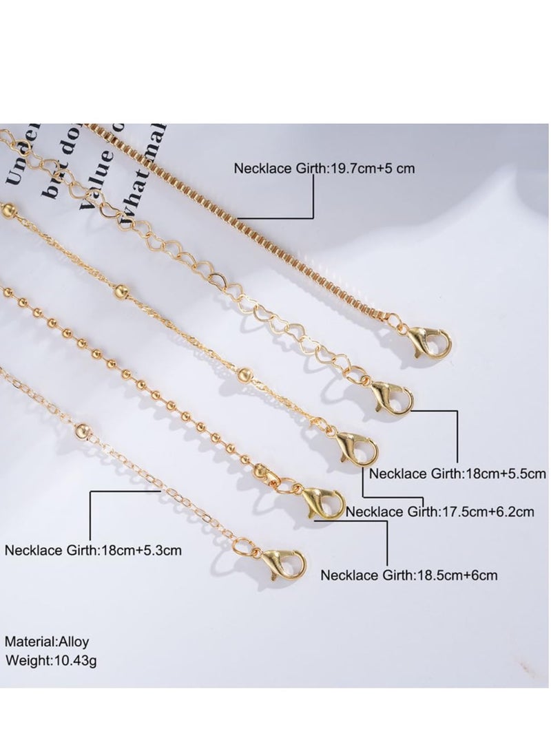 Mordely 5Pcs Layered Heart Beaded Bracelets Set for Women, Charming Twisted Link Chain Bangles Round Beads Bracelets Stackable Hollow Heart Hand Jewelry  - Image 2