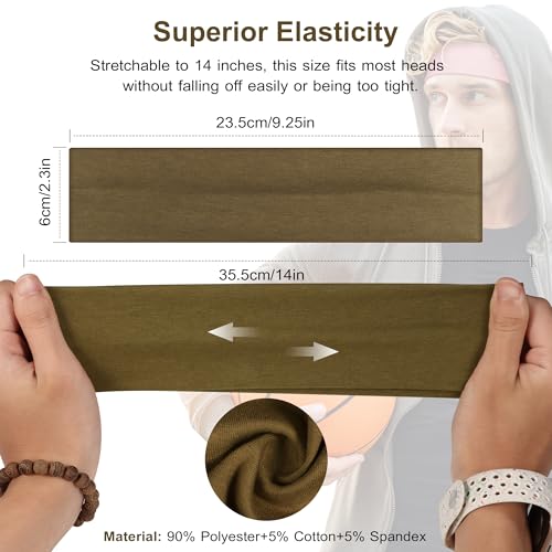 Ztomine Headbands for Women, 8pcs Stretchy Non Slip Soft Cotton Cloth Hair Bands for Sports, Workout, Yoga and Running - Image 4