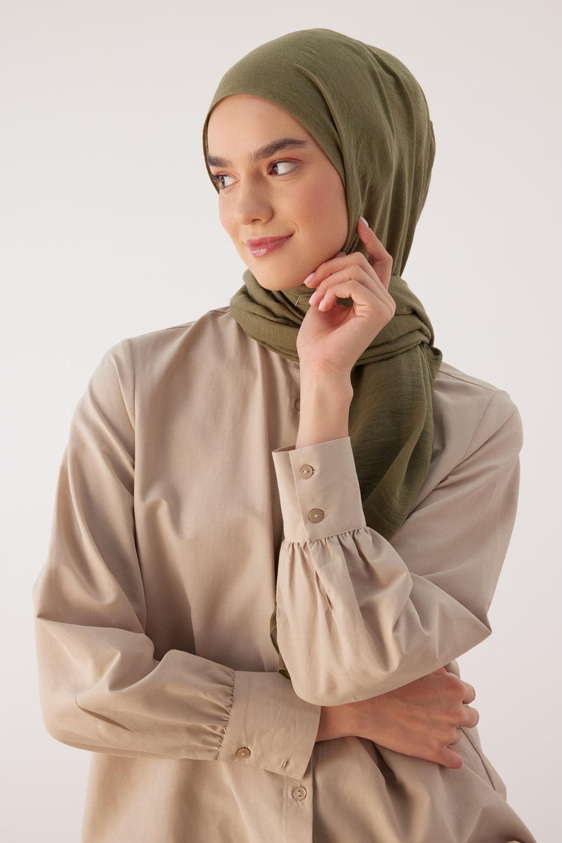 DeFacto Green Woman Woman Woven Shawl Casual - Image 2
