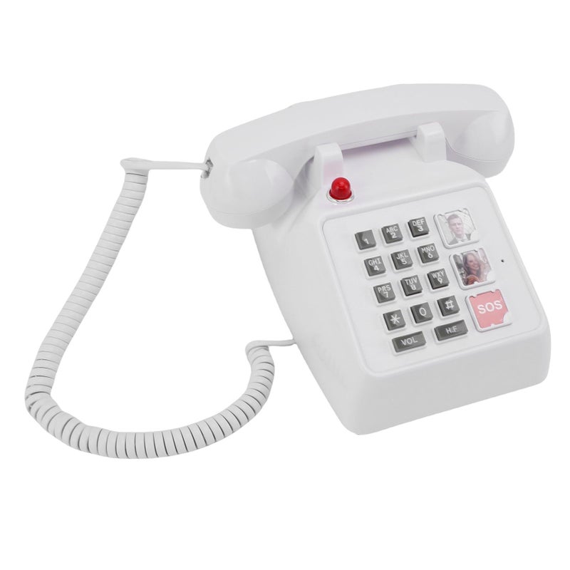 Big Button Landline Telephone For Seniors With 5 SOS Numbers Visual Ringer Volume Adjustable - Image 3