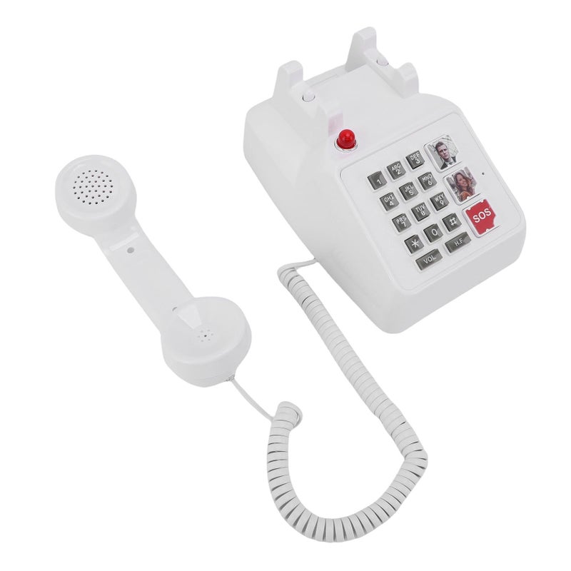 Big Button Landline Telephone For Seniors With 5 SOS Numbers Visual Ringer Volume Adjustable - Image 5