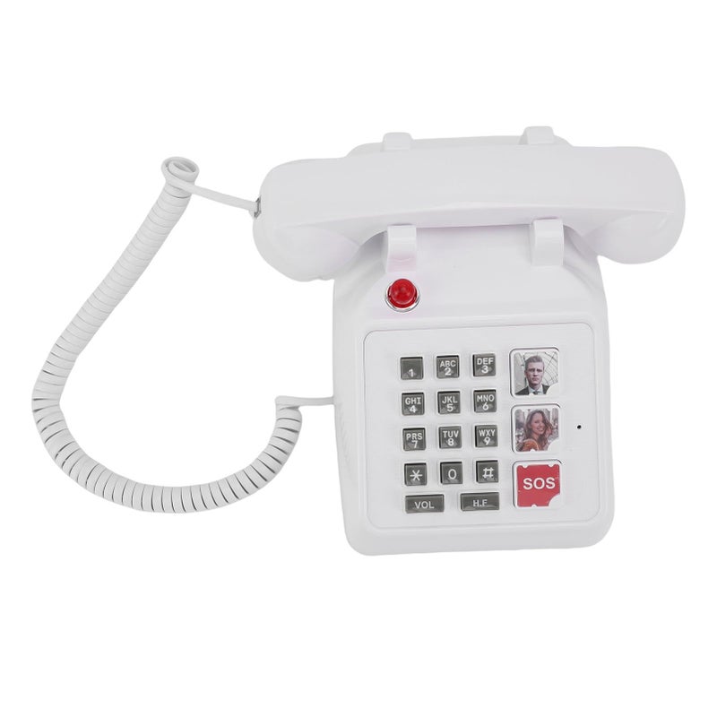 Big Button Landline Telephone For Seniors With 5 SOS Numbers Visual Ringer Volume Adjustable - Image 4